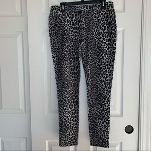Michael Kors Cheetah Print Slim Ankle Pants L